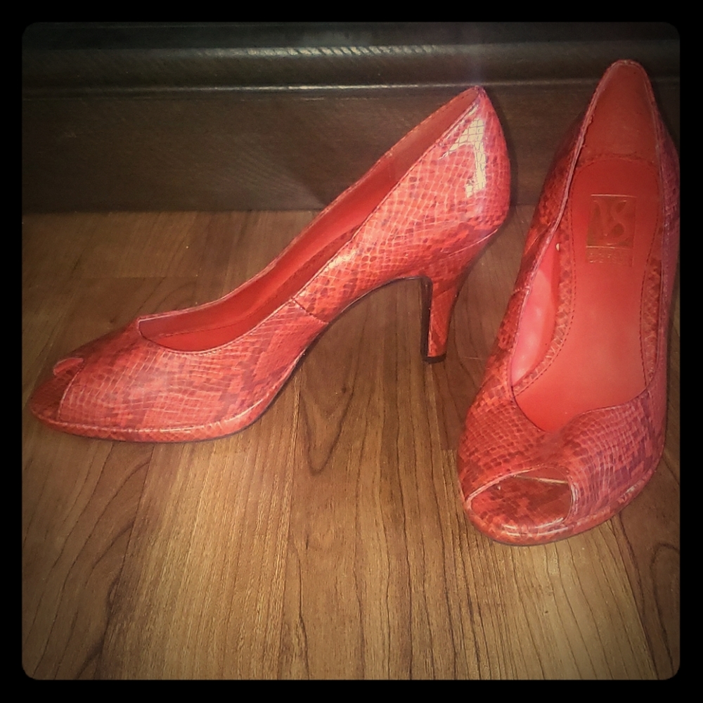 Red Snakeskin Heels